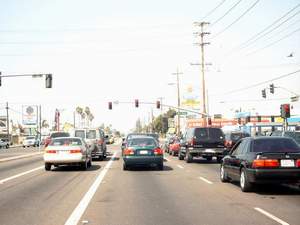 Auf dem Beach Boulevard in Los Angeles