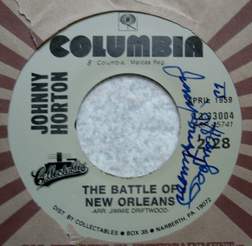 Johnny Horton, The Battle Of New Orleans mit Autogramm von Jimmy Driftwood