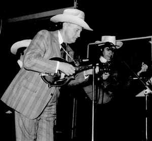 Bill Monroe am 14. Mai 1975 in T�bingen. Bild: Hauke Str�bing