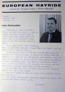 Nummer 1 der EUROPEAN HAYRIDE-Zeitschrift vom Dezember 1962. Archiv Hauke Str�bing
