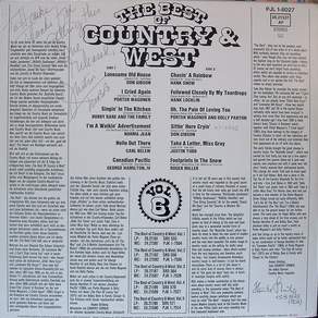 RCA Records:The Best Of Country & West Volume 6; R�ckseite der deutschen Langspielplatte von 1975
